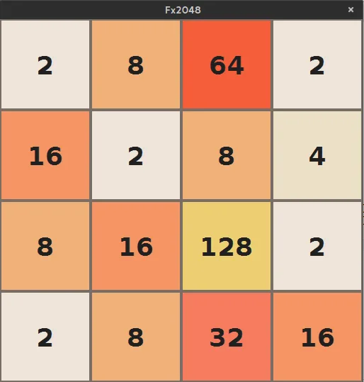2048 game board
